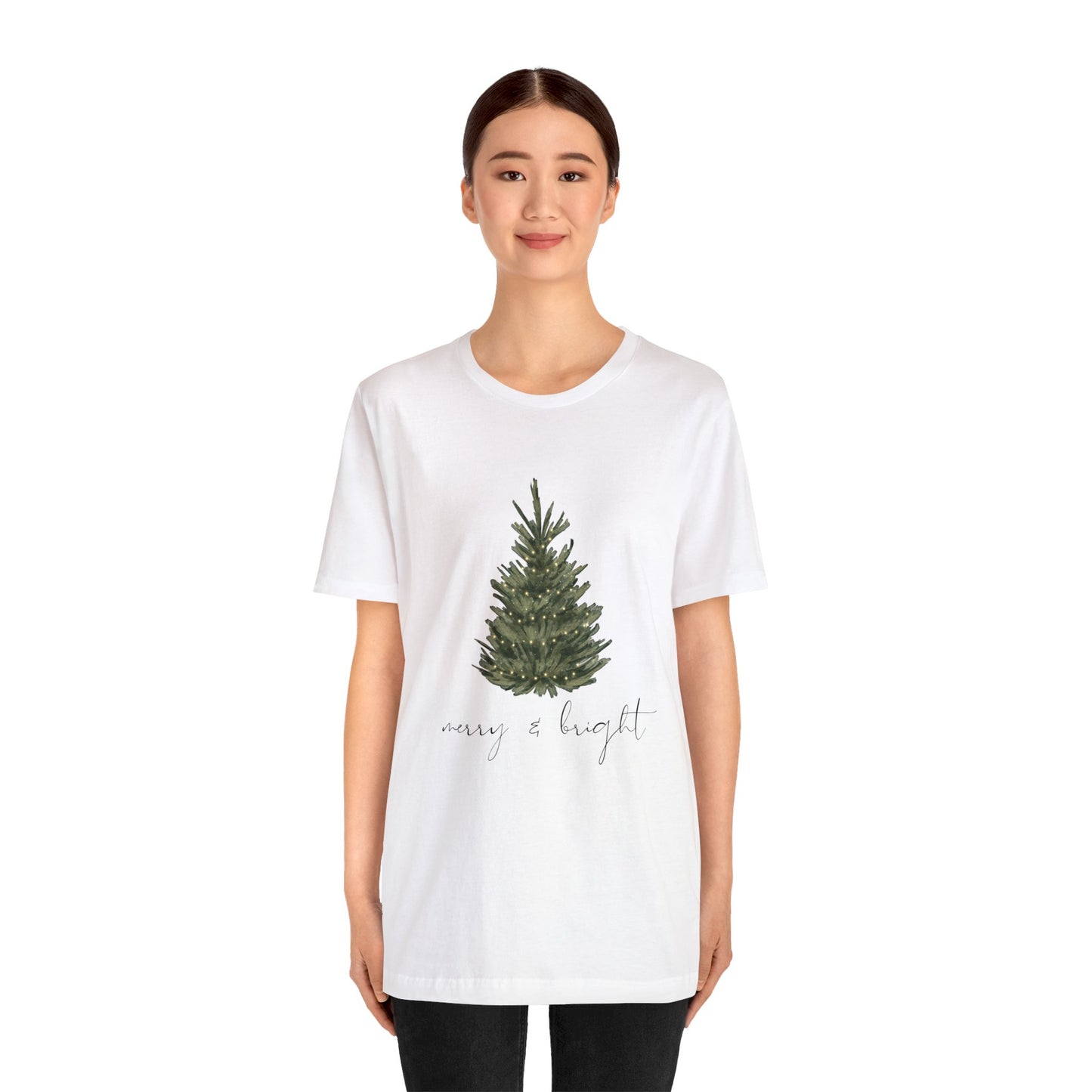 Classy Holiday Trees Merry & Bright Unisex Jersey Short Sleeve Tee