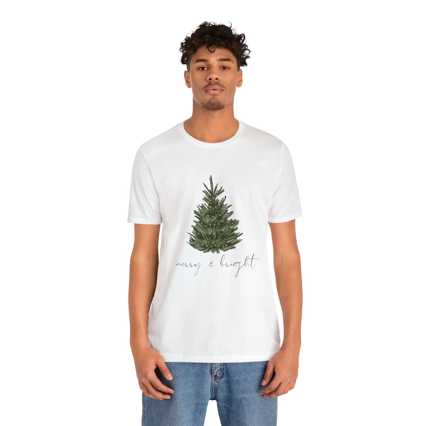 Classy Holiday Trees Merry & Bright Unisex Jersey Short Sleeve Tee