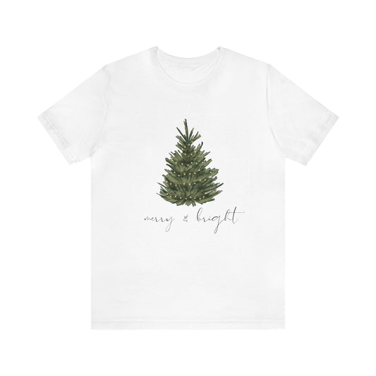 Classy Holiday Trees Merry & Bright Unisex Jersey Short Sleeve Tee